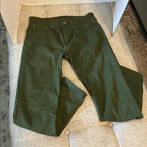 LEVI 502 OLIVE GREEN DENIM PERFORMANCE JEANS SOFT STRETCH TAPERED FIT Size  29